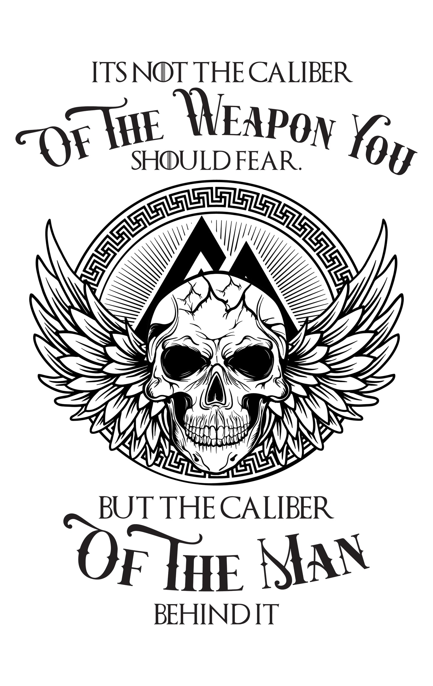 The Caliber of the Man Skull T-shirt - Black T-shirt