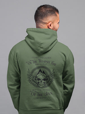 The Caliber of the Man Skull Midweight Sweatshirt - Military Green Sweatshirt