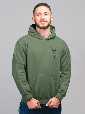 The Caliber of the Man Skull Midweight Sweatshirt - Military Green Sweatshirt